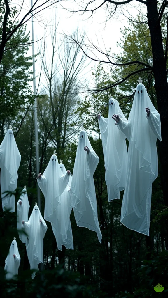 1. Ghostly Garbage Bag Spirits DIY 2024