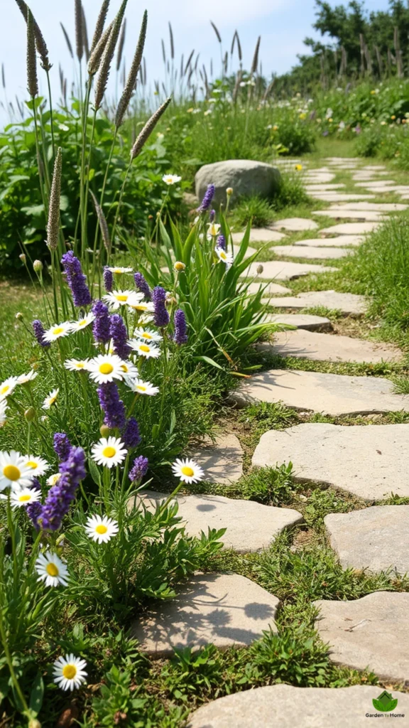 3. Enchanting Stone Pathways with Wildflowers Must See Rustic Ideas