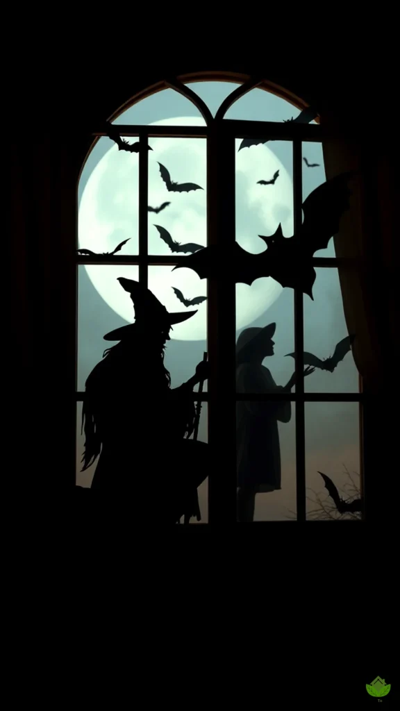 5. Sinister Silhouettes Halloween Window Display