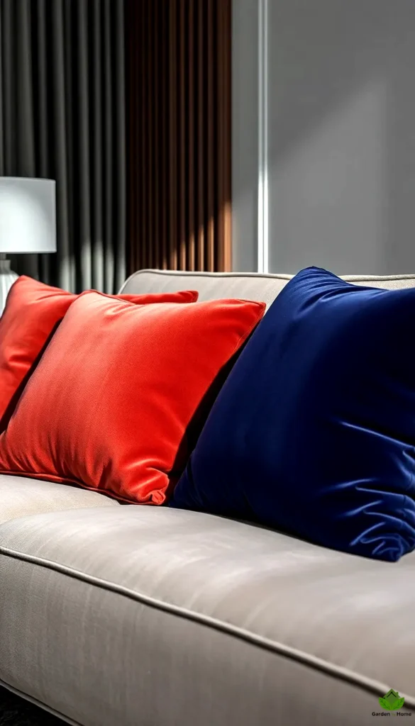 2. Soft Velvet Cushions on the Sofa