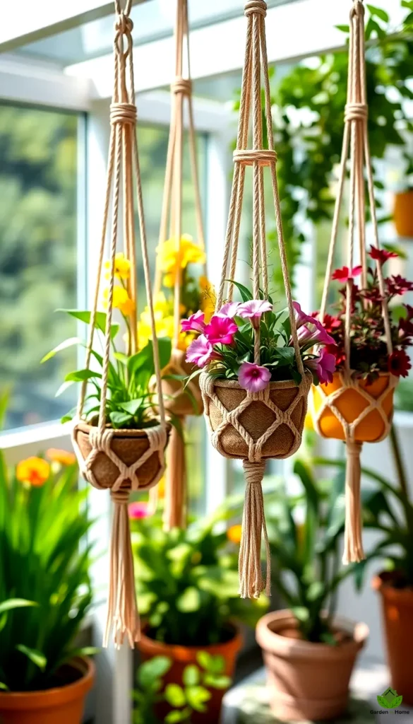 7. Hanging Planters for a Floating Garden Effect